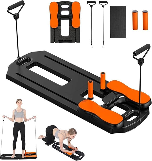 Pilates Board, 2025 Pilates Reformer Set, 5 in 1 Multifunctional Abdominal Board, Portable Ab Core Trainer, Foldable Pilates Reformer Board for Home