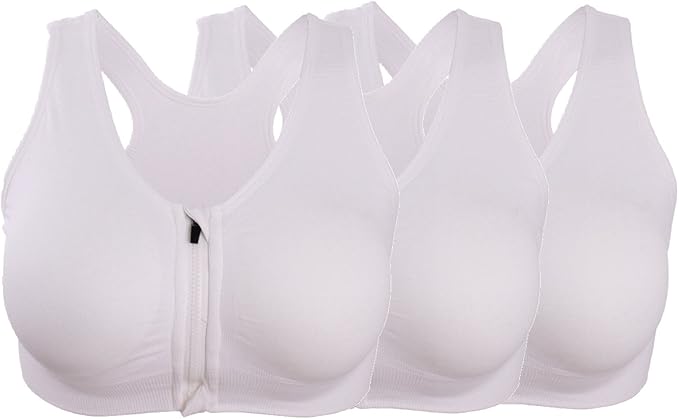 Women's Zipper Front Closure Sports Bra Racerback Yoga Bras