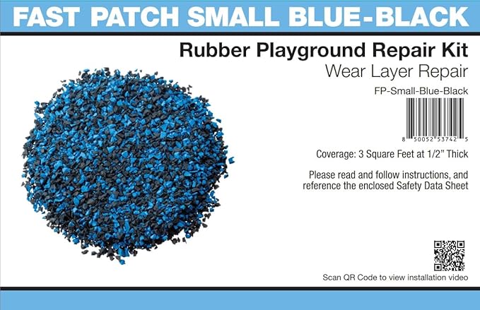 Fast Patch Poured-in-Place Surfacing Repair Kit Fix Rubber Playground (Blue/Black, Small)