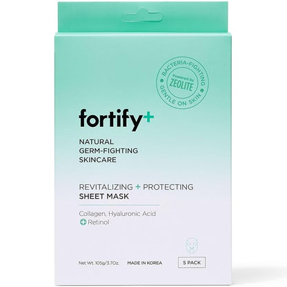 Fortify Skincare Face Mask - Hyaluronic Acid & Aloe - Dermatologist Tested, Ultra Hydrating, Anti-Aging, Pore Minimizing - 3-in-1: Detox - Treat- Boost - Clean Beauty, Korean Skin Care, 20 Sheet Masks