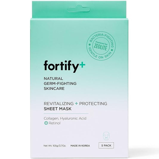 Fortify Skincare Face Mask - Hyaluronic Acid & Aloe - Dermatologist Tested, Ultra Hydrating, Anti-Aging, Pore Minimizing - 3-in-1: Detox - Treat- Boost - Clean Beauty, Korean Skin Care, 20 Sheet Masks