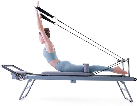 ARKANTOS Pilates Reformer Machine Foldable, Reformer Pilates Equipment for Gym Workout and Home Use, Suitable for Intermediate and Beginners Users