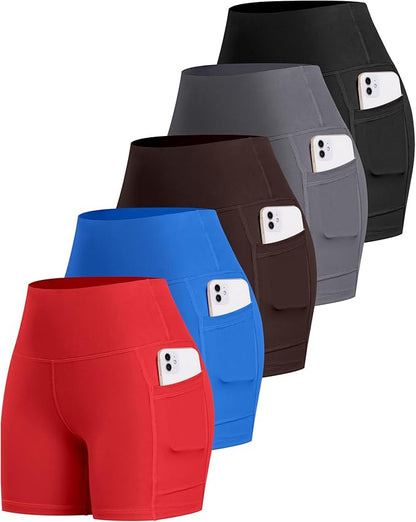 LZYVOO Biker Spandex Shorts Women, High Waisted Tummy Control Workout Yoga Shorts with Pockets