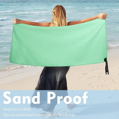 Microfiber Travel Towel, Soft Lightweight Quick Dry Towel, Super Absorbent Compact Travel & Sports & Beach Towels for Camping, Backpack, Gym, Swimming, Yoga, Hiking (M:20"×40" -MintColor)