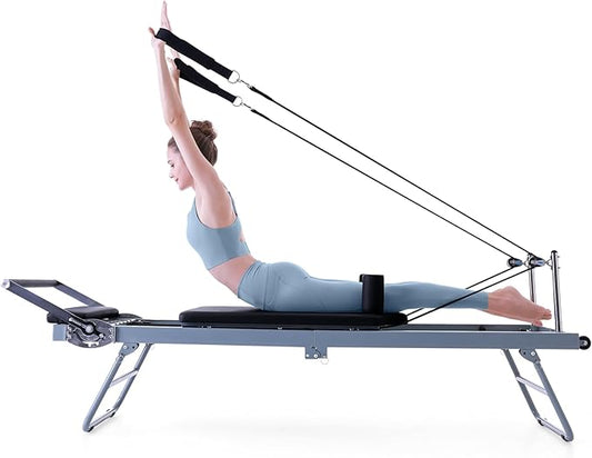 ARKANTOS Pilates Reformer Machine Foldable, Reformer Pilates Equipment for Gym Workout and Home Use, Suitable for Intermediate and Beginners Users