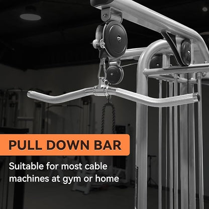 Cable Machine Attachment, lat pull down bar, Lightweigh Aluminum Tricep Straight Bar, V Bar, LAT Pulldown Attachments, gym attachments for cable machine, Accessories Load 1000lbs