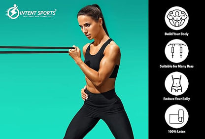 INTENT SPORTS Pull Up Assist Bands – Assistance and Resistance Bands for Pull-Up, Fitness, Body Stretching, Mobility Work, Weightlifting, Heavy Duty - Single/Set – Exercise Videos - eBook!