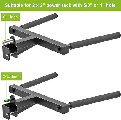Kipika Y-Shaped Dip Bar for Power Cage with 5/8" or 1" Hole - Dip Bar Attachments for Home Gym - Heavy Duty Power Rack Attachments - Squat Rack Accessories for Strength Training