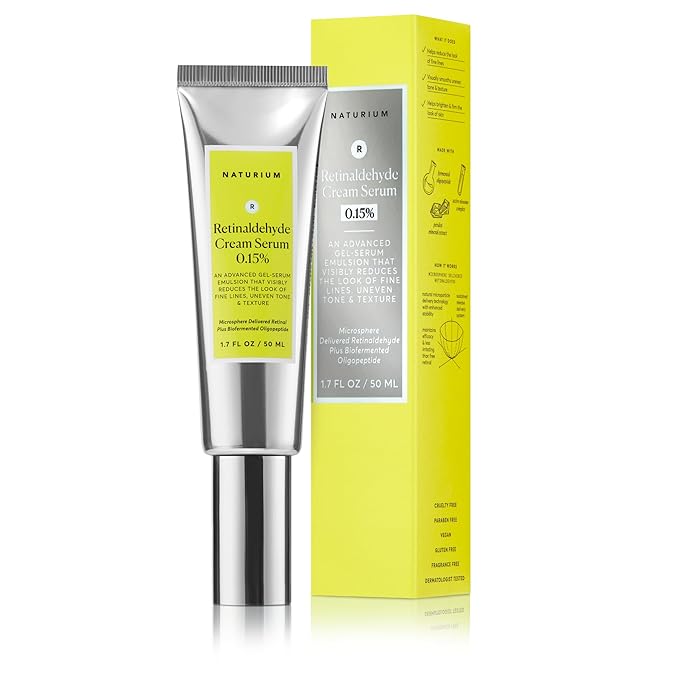 Naturium Retinaldehyde Cream Serum 0.15%, Advanced Anti-Aging & Smoothing Potent Face & Skin Care, 1.7 oz