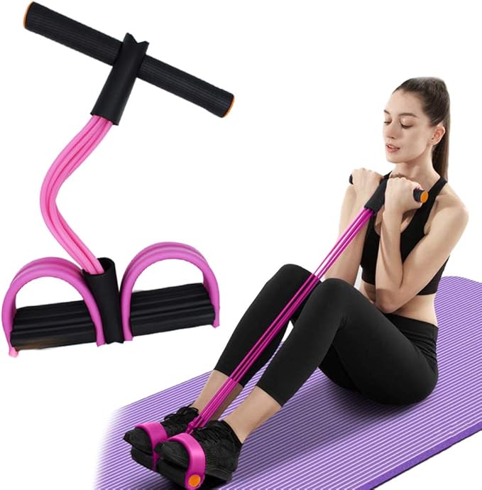 Multifunction Tension Rope, 6-Tube Elastic Yoga Pedal Puller Resistance Band, Natural Latex Tension Rope Fitness Equipment, for Abdomen/Waist/Arm/Leg Stretching Slimming Training