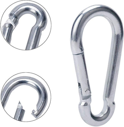3 Inch Carabiner Clip Spring Snap Hook Heavy Duty 6pcs M8x80mm for Fitness Hammock Swing Camping Hiking