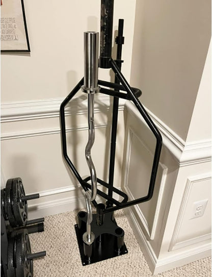 Barbell Holder Floor Stand Barbell Storage Rack Fit for 1" and 2" Olympic Bars, Hex Bars Trap Bars Curl Bars Triceps Bars,Holds 5 Bars