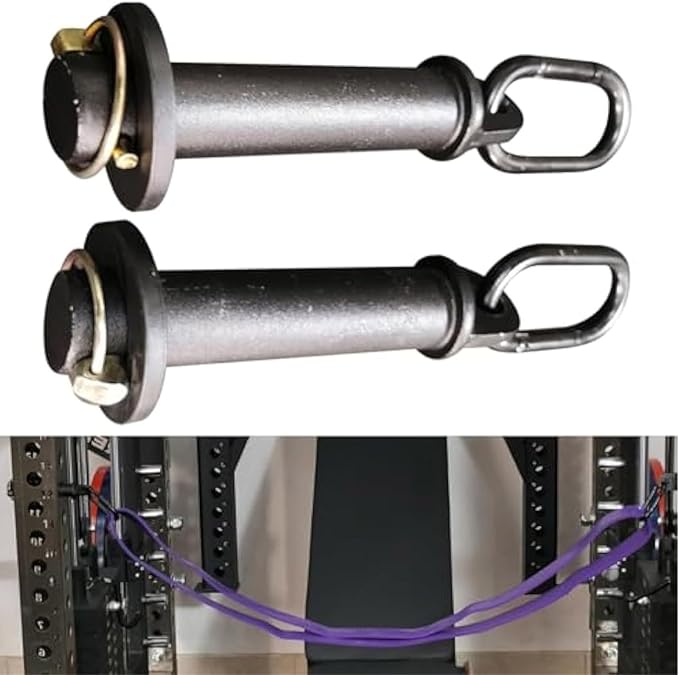 RSBFER Power Cage Squat Rack Accessories, Fits on 3" X 3" Tube Squat Rack with 1" Hole, Home Gym Fitness Equipment for Strength Training & Resistance Bands