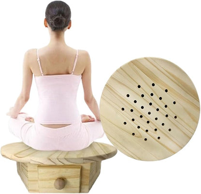 Smokeless Moxa Cone Burner Box - Moxibustion Sit Chair & Cushion Set for Home Therapy, Meditation, Yoga, Relax