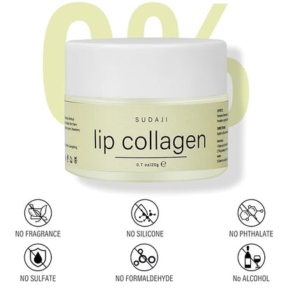 Lip Collagen + Peptide 0.7oz, Collagen Lip Mask with Vitamins E, A -Lip balm to Nourish & Hydrate Lips, Lip Moisturizer for Gentle exfoliating