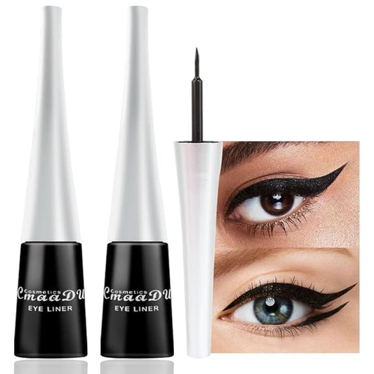 evpct 2Pcs Black & Black Liquid Eyeliner Colorful Set Waterproof Colored Color Eye Liners for Women Stamps Shapes for Eyes delineadores de colores para ojos delineador de ojos contra el agua 13&13