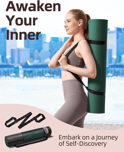 YOTTOY Yoga Mat, 72"x 32"x1/3" Extra Wide Non-Slip Exercise Fitness Yoga Mats,Eco-Friendly TPE Exercise Mats for Women Men Home Workout with Strap Bag