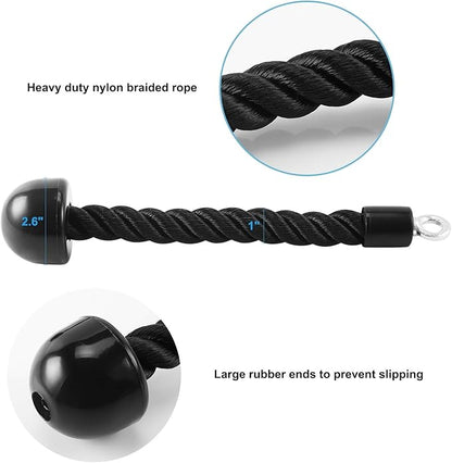 Pull Down Rope Single Grip Tricep Bicep Exercise Attachment for Cable Machines Gym Pulley Workout