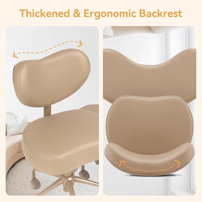 Meditation Chair Plus, Cross Legged Chair with Wheels, ADHD Chair, Criss Cross Desk Chair with Lumbar Support and Adjustable Stool, Flexible Design for Fidgety Sitters, Black