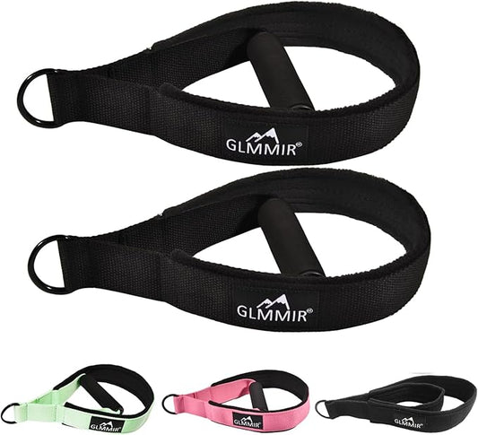 Pilates Double Loop Straps for Pilates Reformer, Fitness Metal D Ring Straps Handle, Pilate Accessories Yoga Wristbands Exercise Straps for Gym Home Workout 2PCS