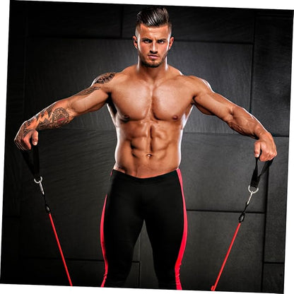Garneck 4pcs Resistance Band Handles Plastic D Ring Exercise Strap Foam Handle Band Fitness Equipment for Home Gym Overhead Strength Training Stretching Black