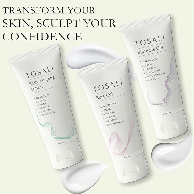 Skin Firming & Skincare Set – Buttocks Gel, Breast Firming Cream & Body Lotion – Anti-Aging, Hydrating, Stretch Marks & Cellulite Care with Caffeine & Aloe Vera