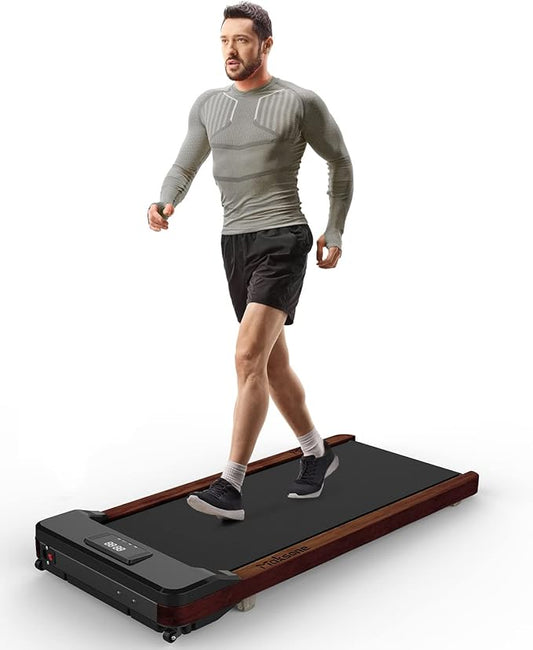 Maksone Portable Walking Pad with Remote Control,Wooden Office Treadmill for Home&Work，LED Dispaly Under Desk Treadmill