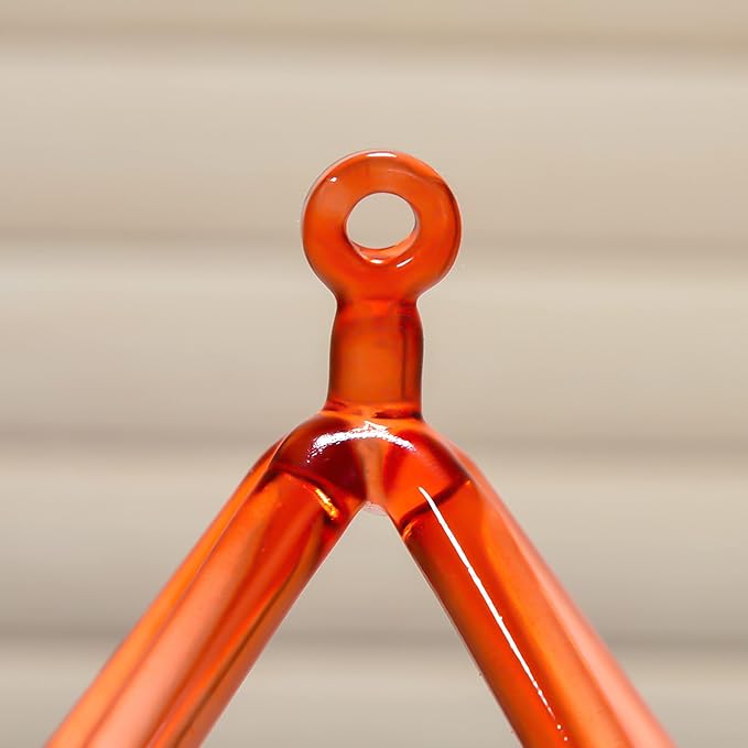 TOPFUND 10" Orange Crystal Singing Pyramid Sound Therapy Instrument with Carrying Case and Quartz Suede Mallet