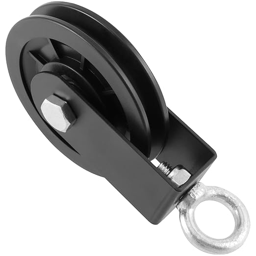 3 Pack 3.54 in/90 mm Pulley System Cable Pulley Silent Bearing Traction Wheel, Heavy Duty Nylon Gym Cable Pulley with U-Shaped Fixed Bracket, 360 Degree Rotation Traction Wheel