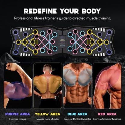Push Up Board Fitness, 9 in 1 Strength Training Equipment,Home Gym System,Multi-Functional Push up Stands System Fitness Floor Chest Muscle Exercise,Training Arm Men & Women Weights