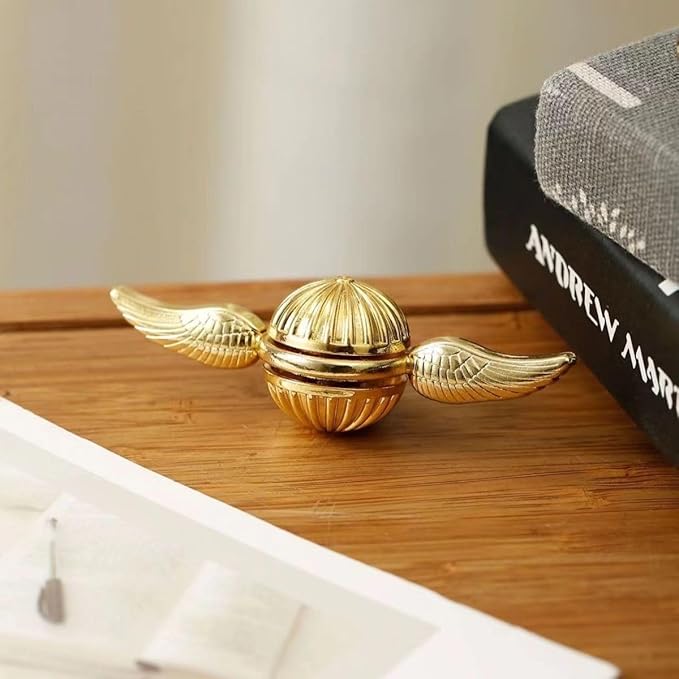 Gold Fidget Spinner Magic Orb Anxiety Toys Stress Relief Reducer Spin Fidgets Hand Bearing Tri Spinner Finger Spinners Toy Focus Fidgeting Restless Novelty Gift for Adults Kids