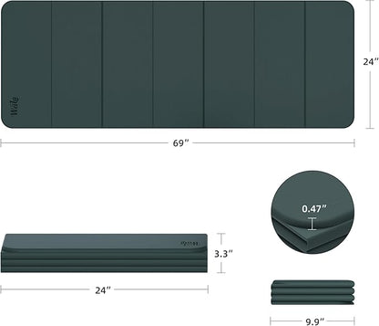 1/2 Inch Extra Thick Yoga Mat Pilates Equipment, 69"x24" Odorless Workout Mats for Home Gym, Non-slip Exercise Mats for Women Men Home Workout, Foldable Yoga Mats for Travel Camping Sleeping