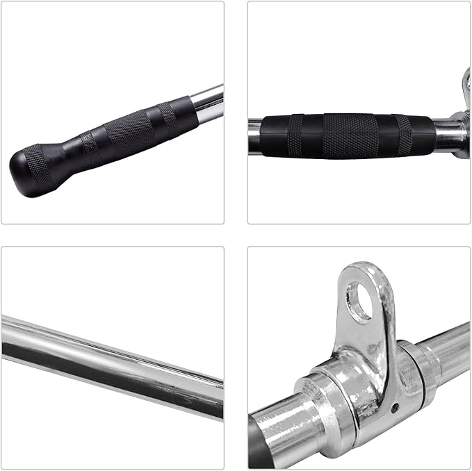 48 Inches Lat Pull Down Bar for Cable Machine, Home Gym System Accessories, Strength Training Handle for Tricep, Back