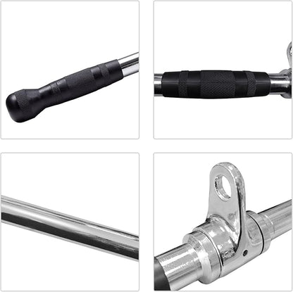 48 Inches Lat Pull Down Bar for Cable Machine, Home Gym System Accessories, Strength Training Handle for Tricep, Back