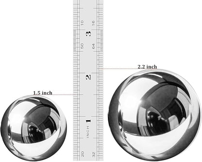 1.5-inch Stainless Steel Chiming Baoding Balls – Hand Exercise & Meditation Tools for Stress Relief, Office or Home Use (1.5inch)