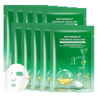 10 Sheets Face Masks Skincare for All Skin Types, Anti-Wrinkles Facial Sheet Masks for Women, Hydrating and Moisturizing Face Masks Suitable for Sensitive Skin, Bulk Facial Mask for Spa