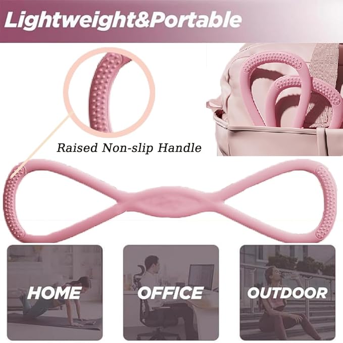 Resistance Bands, Figure 8 Resistance Band for Women Men, Resistance Bands for Arms, Back, Shoulder Stretch with Handles, for Working Out, Yoga, Pilates, Stretching