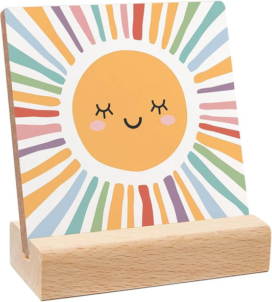 Mental Health Gifts, Colorful Positive Wood Sign Decor, Mental Health Sign With Wooden Stand, Mental Health Awareness Gifts for Psychologist School Counselor Student Boys Girls Best Friends