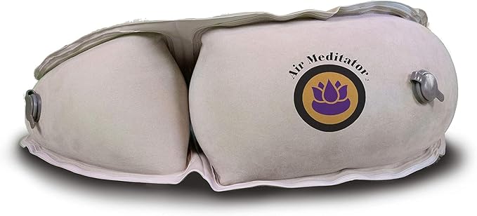 Air Meditator Inflatable Meditation Cushion and Travel Pillow – Meditate on Air in Total Comfort with Adjustable Three-Chamber Design for Enhanced Posture and Portability, Black