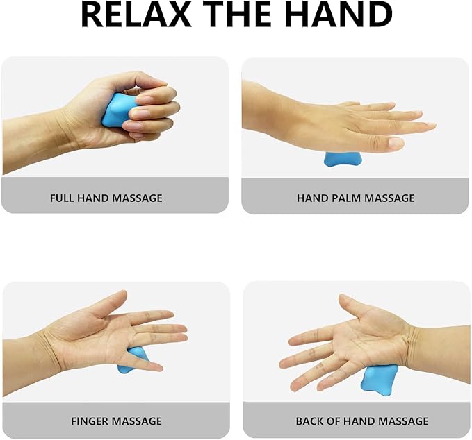 Reaction Training Ball & Six-Point Spike Massage Ball Set,2 Different Massage Balls for Hand and Foot Relaxation,Deep Muscle Relief,Ideal for Athletes & Everyday Use(DARK BLUE/BLUE 2 Pieces)