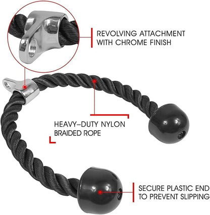 Yes4All Tricep Press Down Cable Machine Attachment Set, LAT Pulldown Attachment, Cable Machine Accessories for Home Gym