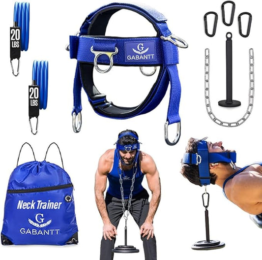 G Gabantt- Neck Exerciser and Neck Trainer. Adjustable Neck Harness Weight Lifting, 4 Way Neck Training - Head Harness for Neck Exercises and Neck Muscle Builder. Neck Strengthener Workout Equipment