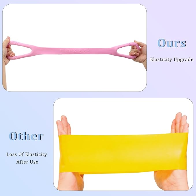 3 Pcs Figure 8 Resistance Bands Set, Arm Workout Bands Home Gym Equipment, Exercise Bands for Physical Therapy, Pilates Stretch Bands Fitness Bands, Elastic Band for Back HIPS Leg Shoulder