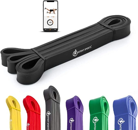 INTENT SPORTS Pull Up Assist Bands – Assistance and Resistance Bands for Pull-Up, Fitness, Body Stretching, Mobility Work, Weightlifting, Heavy Duty - Single/Set – Exercise Videos - eBook!