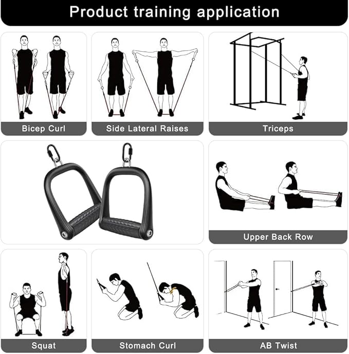 BeneLabel D Handle Cable Attachment, Cable Attachments for Gym, Non-Slip and Comfortable Grip, Solid Aluminum Alloy Handle, Suitable for Home and Gym