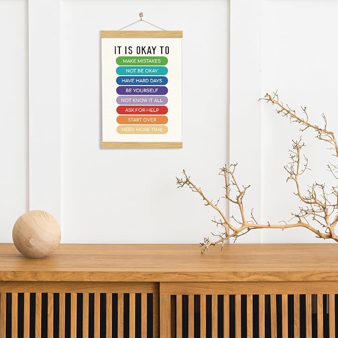 YGSDZY Therapy Office Decor, It's Okay To Not Be Okay Poster, Motivational Kids Art, Classroom Posters Quotes, Educational Wall Art, Mental Health Posters, Therapy Wall Art