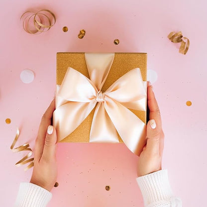 1-1/2" Width x 50 Yards Satin Fabric Ribbon, Ivory Ribbon Perfect for DIY Bows, Swags, Gift Wrapping, Craft, Flower Bouquet，Christmas and Party Decoration