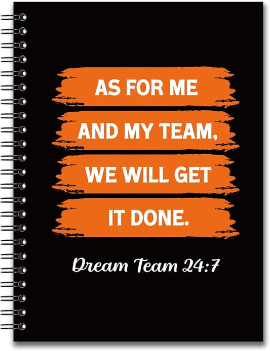 YAZMEEN Dream Team Blank Spiral Notebook（160 Pages） As for Me and My Team Hardcover Sketchbook Team Gift for Employee Coworker Funny Appreciation Gift for Colleague Friend Team Member Office Worker