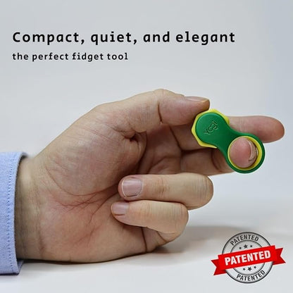 Yogi Fidget Toy – Silent Sensory Spinner for Adults & Kids – Stress Relief Fidgets for ADHD, Anxiety – Fidget Toys for Adults – Includes 5 Finger-Fit Rings – Work, School & Travel – Lime
