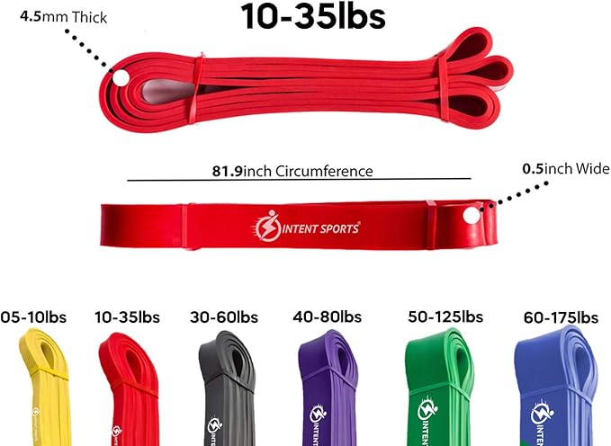 INTENT SPORTS Pull Up Assist Bands – Assistance and Resistance Bands for Pull-Up, Fitness, Body Stretching, Mobility Work, Weightlifting, Heavy Duty - Single/Set – Exercise Videos - eBook!